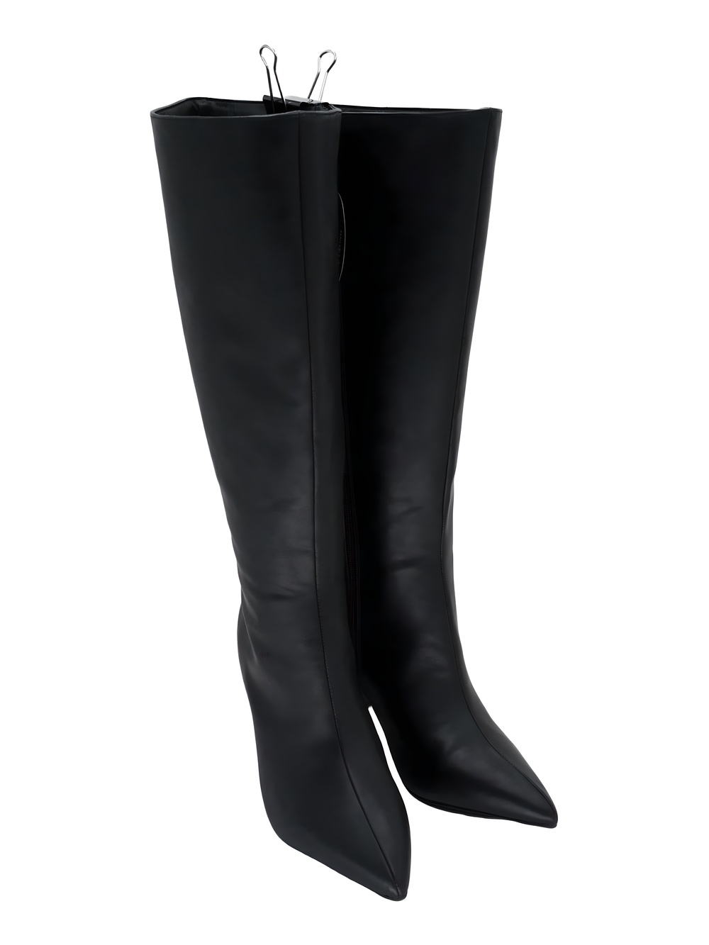 Wild Pair Islah Black Pointed Toe Knee High 3" Block Heel Boots Size 9W